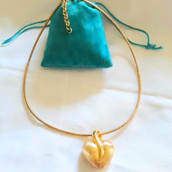 14K Gold over Sterling silver Heart Pendant And Necklace 18" inches - Picture 5 of 9